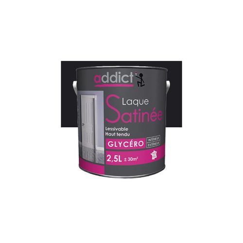 Peinture laque multicouche Satinée 2,5 L - Noir - ADD111388 - Addict