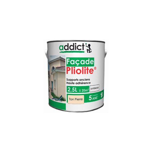 Peinture Mat pour façade à base de résine Pliolite 2,5 L - Ton pierre - ADD111926 - Addict