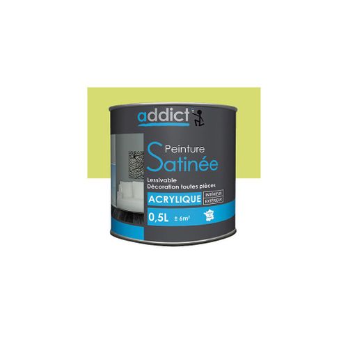 Peinture acrylique de décoration Satinée 0,5 L - Anis - ADD111275 - Addict