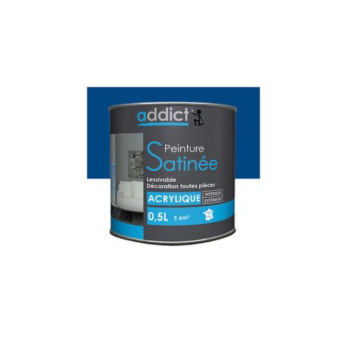 Peinture acrylique de décoration Satinée 0,5 L - Marine - ADD111899 - Addict