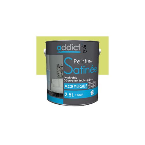 Peinture acrylique de décoration Satinée 2,5 L - Anis - ADD111292 - Addict