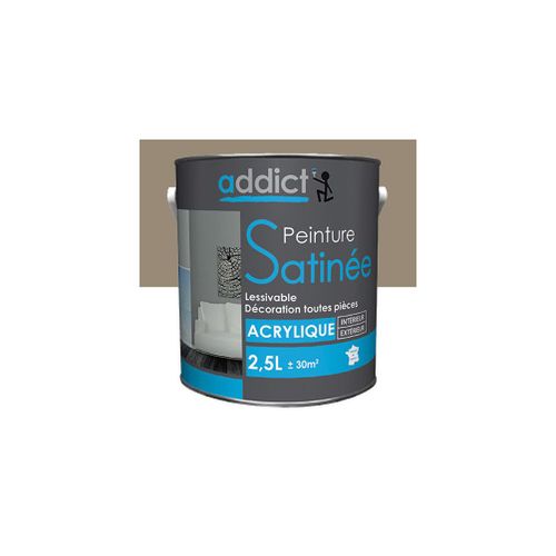 Peinture acrylique de décoration Satinée 2,5 L - Galet - ADD111910 - Addict