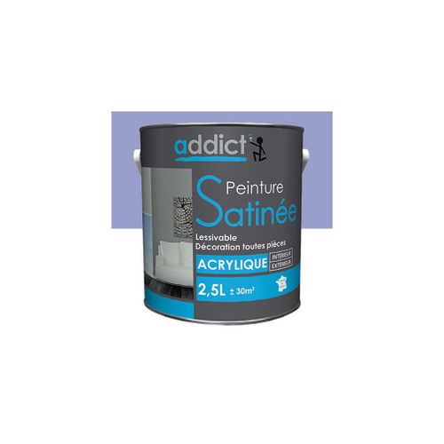 Peinture acrylique de décoration Satinée 2,5 L - Lavande - ADD111290 - Addict