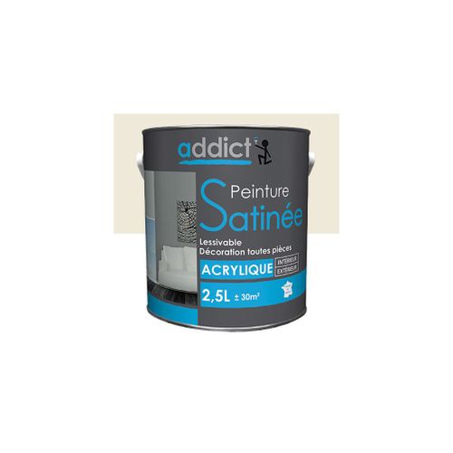 Peinture acrylique de décoration Satinée 2,5 L - Lin - ADD111294 - Addict