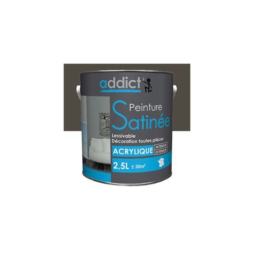 Peinture acrylique de décoration Satinée 2,5 L - Manganèse - ADD112714 - Addict