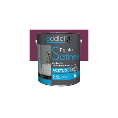 Peinture acrylique de décoration Satinée 2,5 L - Pivoine - ADD112157 - Addict