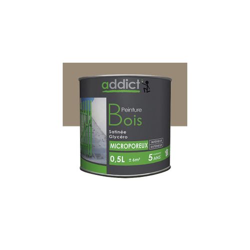 Peinture microporeuse Satinée pour le bois 0,5 L - Galet - ADD112724 - Addict