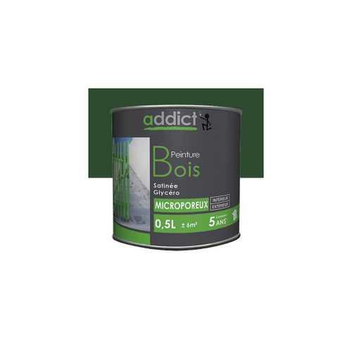 Peinture microporeuse Satinée pour le bois 0,5 L - Vert irlandais - ADD111307 - Addict