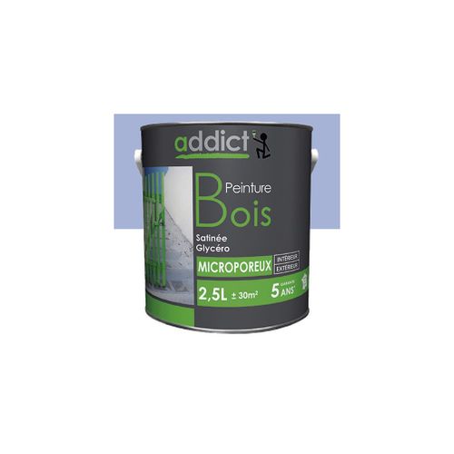 Peinture microporeuse Satinée pour le bois 2,5 L - Lavande - ADD111306 - Addict