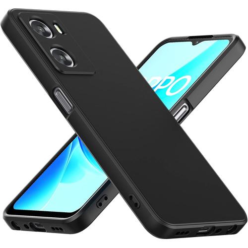 Coque Oppo A57 4g/Oppo A57s 4g, Avec Protection Caméra, Couche Intérieure Douce, Etui Housse Tpu Mince Souple Antichoc Case Pour Oppo A57/A57s 4g, Noir