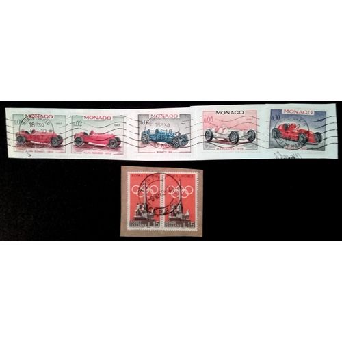Lot De 5 Timbres Monaco : Automobiles, Formule 1