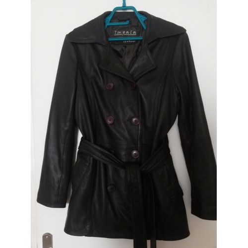 Superbe Veste Tout Cuir Noire T.L Impala Leather