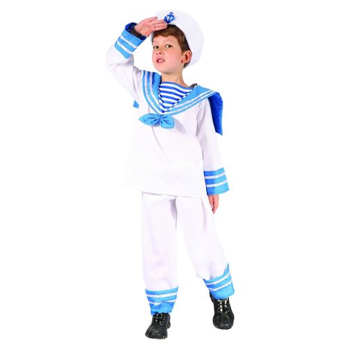 Déguisement Marin Bleu Et Blanc Garçon - Taille: S 4-6 Ans (110-120 Cm)