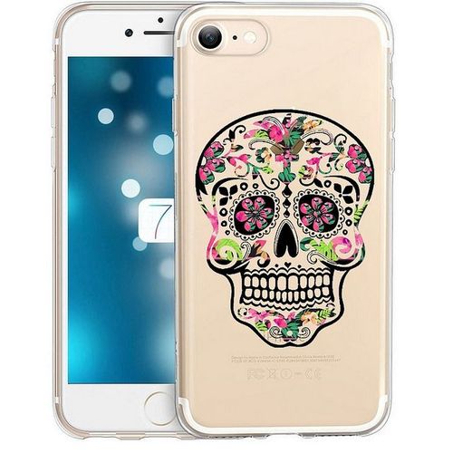 Coque Iphone 7 Plus 8 Plus Mort Mexicaine Fleur Aztec Rose Calavera