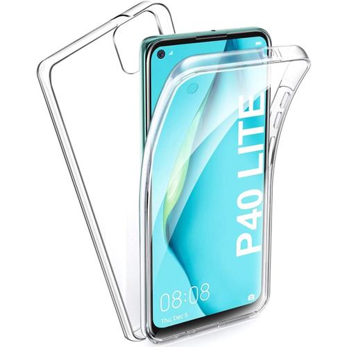 Coque Pour Huawei P40 Lite, Transparent Housse Silicone Tpu Gel Et Pc Silicone 360° Protection Anti Choc Full Body Case Pour Huawei P40 Lite Phone Case