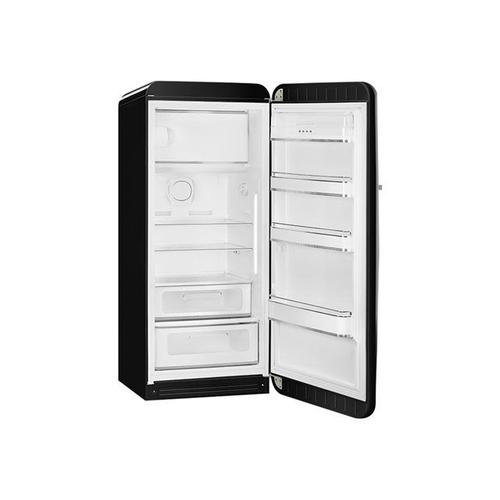 Réfrigérateur congélateur smeg Air brassé 248 Litre 60cm couleur Noir style  années 50 FAB28RBL3 - Smeg