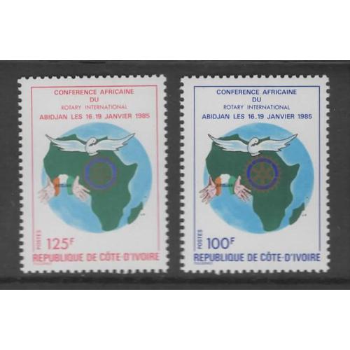 République De Côte D' Ivoire, Timbres-Poste Y & T N° 705 Et 706 Rotary International, 1985