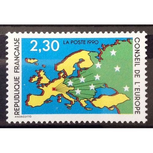 Conseil Europe - Carte Europe 2,30 (Impeccable Service N° 104) Neuf** Luxe (= Sans Trace De Charnière) - France Année 1990 - N22063