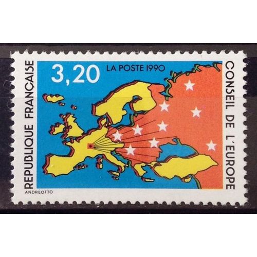 Conseil Europe - Carte Europe 3,20 (Impeccable Service N° 105) Neuf** Luxe (= Sans Trace De Charnière) - France Année 1990 - N22064