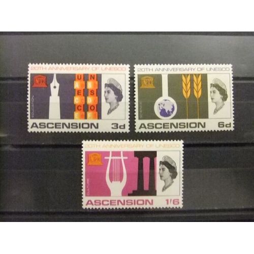 Ascension 1967 Veinte Anversario Unesco Yvert 113 / 115 * Mh