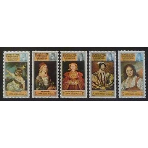 Arabie Du Sud Hadhramaout Neuf Lot De 5 Timbres De 1967 Tableaux (Série Complète)