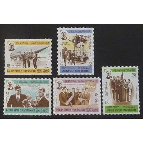 Arabie Du Sud Hadhramaout Neuf Lot De 5 Timbres De 1967 Espace (Série Complète)