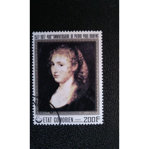 Timbre Comores Yt Pa 123 Jeune Femme Aux Cheveux Blonds Tressés 1977