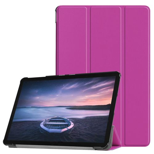 Etui Samsung Galaxy Tab A 10.5 Wifi - 4g/Lte Smartcover Pliable Violet Cuir Style Avec Stand - Housse Coque De Protection Taba 10,5 Pouces 2018 T590 / T595 - Accessoires Tablette Pochette Xeptio