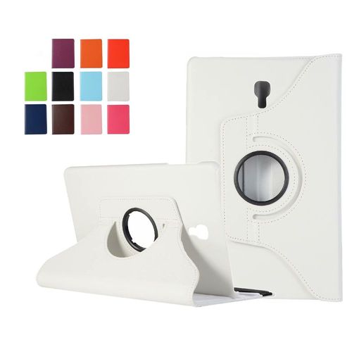 Housse Samsung Galaxy Tab A 10.5 Wifi - 4g/Lte Cuir Style Blanche Rotative - Etui Coque Blanc De Protection 360 Degrés Tablette Galaxy Taba 10,5 Pouces 2018 T590 / T595 - Accessoires Pochette Xeptio !