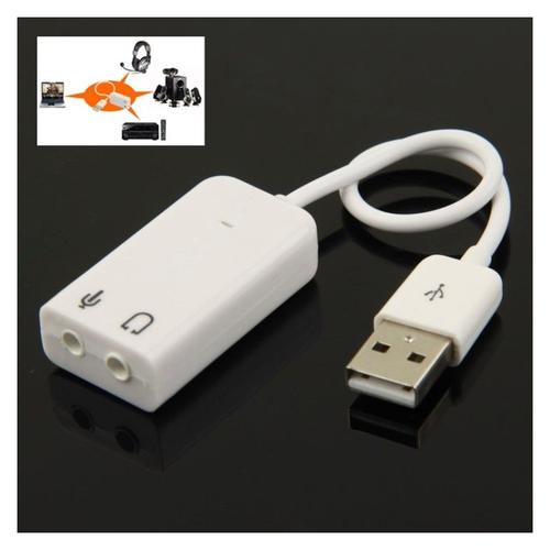 Carte son USB externe 7.1 audio (blanc)