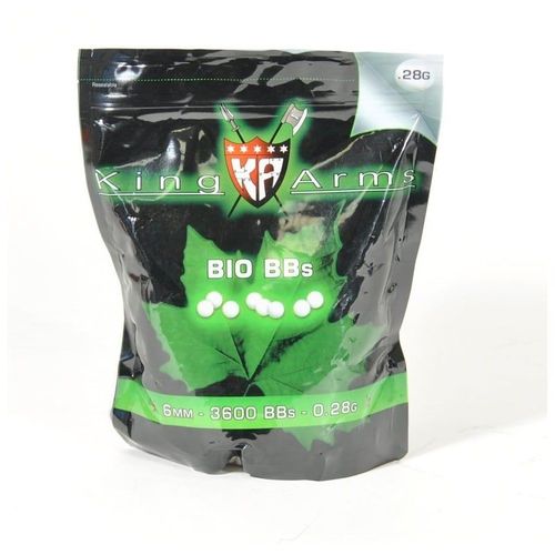 Ka-Bb-06-Wh, Sac 3600 Billes Airsoft Biodégradables 0.28g King Arms