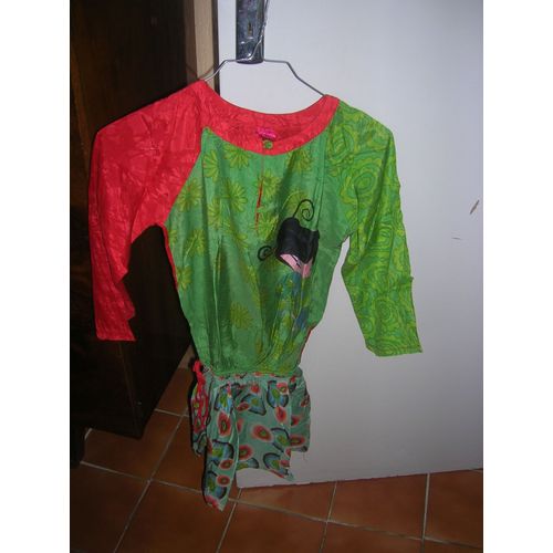 Robe Désigual Manches Longues 9/10 Ans 100% Viscose