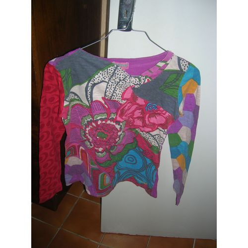 Tunique Désigual Manches Longues 100% Coton 11/12 Ans Multicolore.