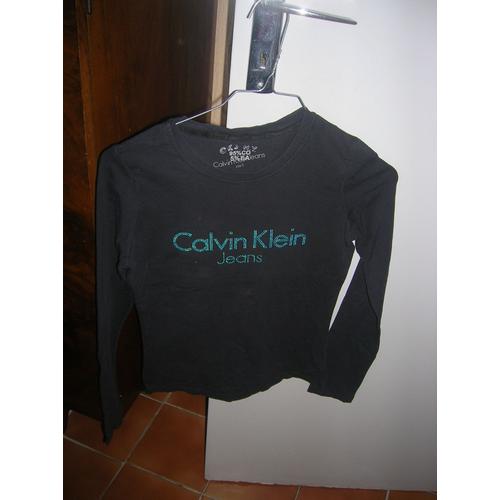 T-Shirt Manches Longues Calvin Klein Petit S 95% Coton,5% Élasthanne.