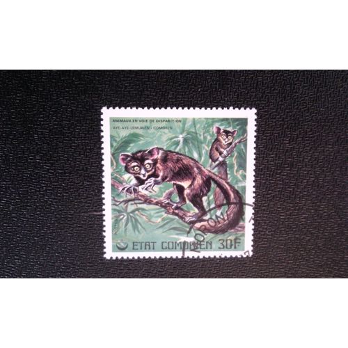 Timbre Comores Yt 176 Aye-Aye (Daubentonia Madagascariensis) 1977