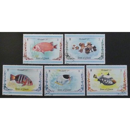 Umm Al Qiwain Obliteré Lot De 5 Timbres Poissons