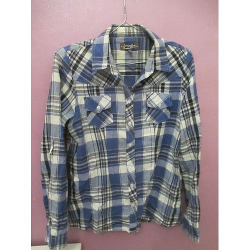 Chemise À Carreaux Fibres Scintillantes Argentées