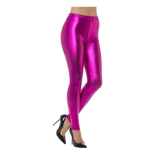 Leggings Métallisé Rose Pour Femme (Taille M)