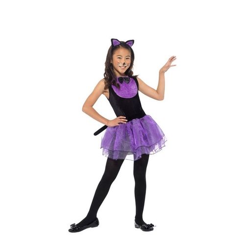 Déguisement De Chatte Noire Et Violette Pour Fille (Taille 7-9a)