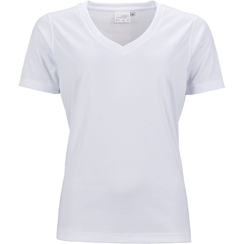 T-Shirt Respirant Femme Col V - Running - Jn735 - Blanc