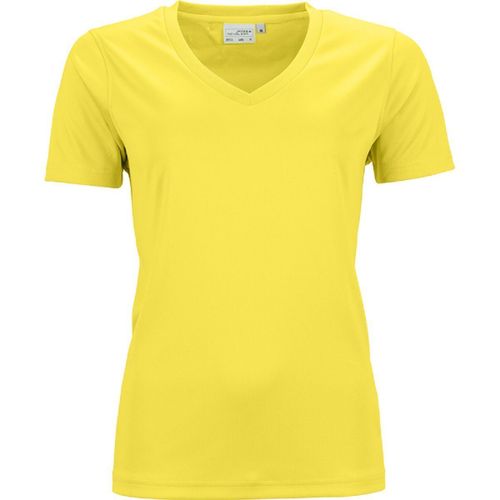 T-Shirt Respirant Femme Col V - Running - Jn735 - Jaune