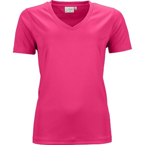 T-Shirt Respirant Femme Col V - Running - Jn735 - Rose