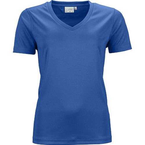 T-Shirt Respirant Femme Col V - Running - Jn735 - Bleu Roi