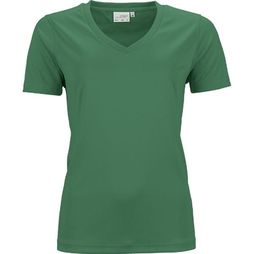 T-Shirt Respirant Femme Col V - Running - Jn735 - Vert Fonc?