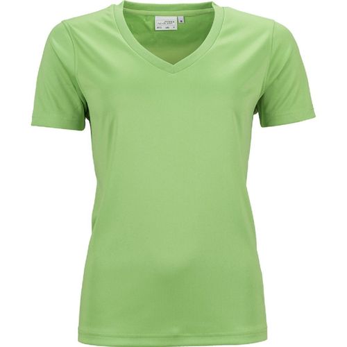 T-Shirt Respirant Femme Col V - Running - Jn735 - Vert Citron
