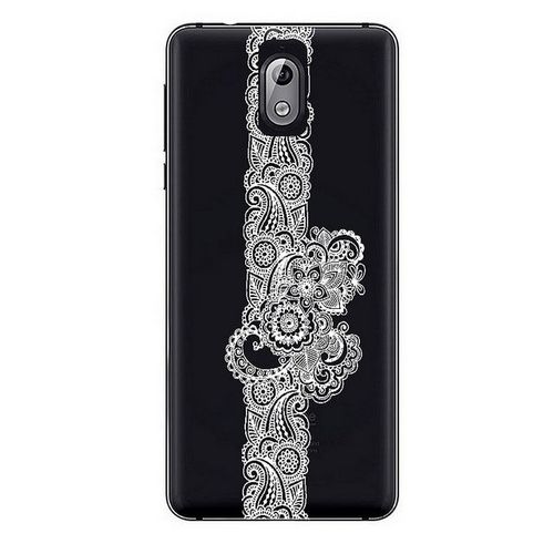 Coque Nokia 3.1 2018 Dentelle Paisley Blanc Doodling Mandala