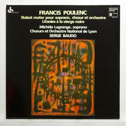 Cd Poulenc Stabat Mater Salve Regina Litanies S. Baudo Lagrange