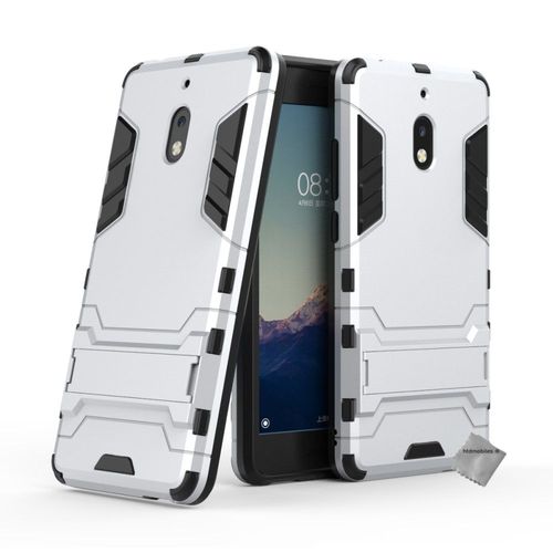 Housse Etui Coque Rigide Anti Choc Pour Nokia 2.1 (2018) + Verre Trempe - Argent
