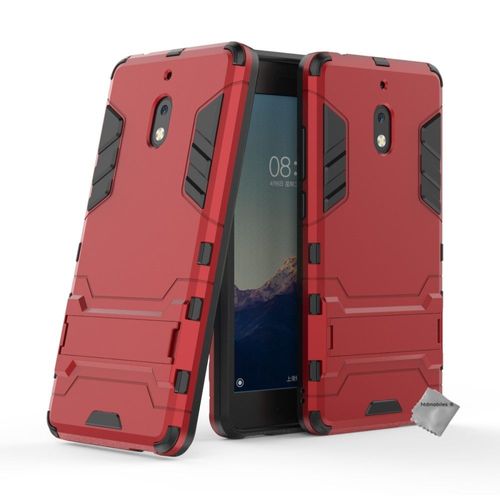 Housse Etui Coque Rigide Anti Choc Pour Nokia 2.1 (2018) + Verre Trempe - Rouge