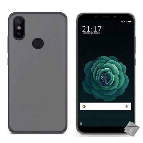 Housse Etui Coque Pochette Silicone Gel Fine Pour Xiaomi Mi A2 + Verre Trempe - Gris